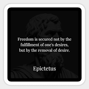 Epictetus's Liberation: Freedom through Desire's Abandonment Sticker